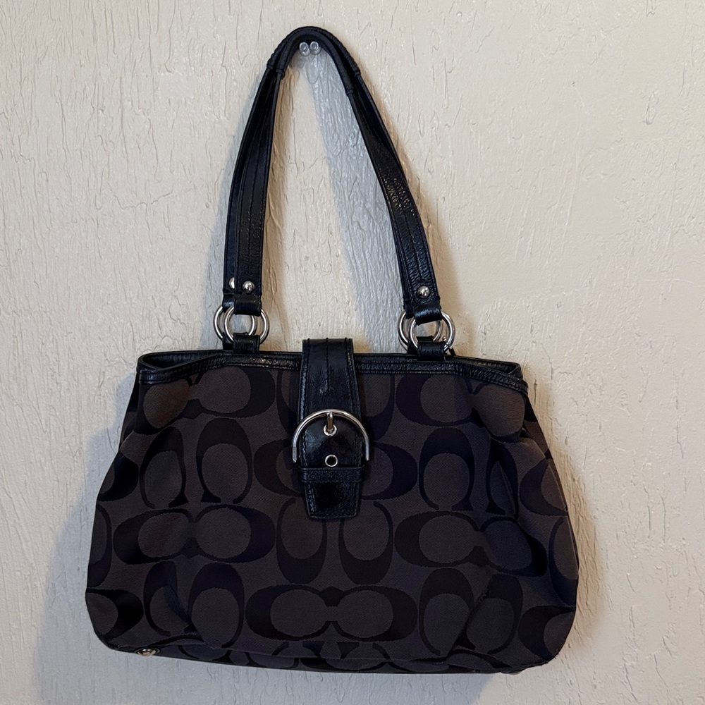 Coach Black Signature Shoulder Bag